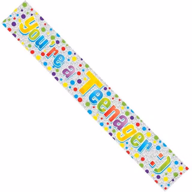 KDMD Multi-coloured Teenager Birthday Banner Pack of 12