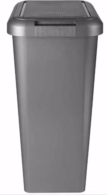 VOGREX 45 Litre Touch Top Silver and Grey Plastic Kitchen Rubbish Bin
