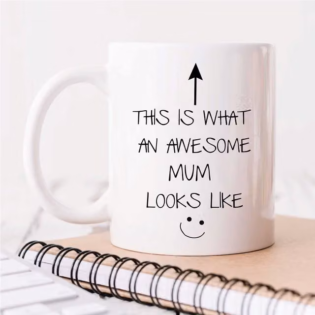 60 SECOND MAKEOVER This Is What An Awesome Mum Looks Like V2 Mug, White Ceramic
