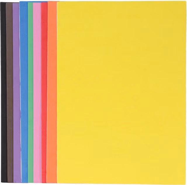 Art Studio Pack of 10 Self Adhesive Multicolour Funky Foam Sheets