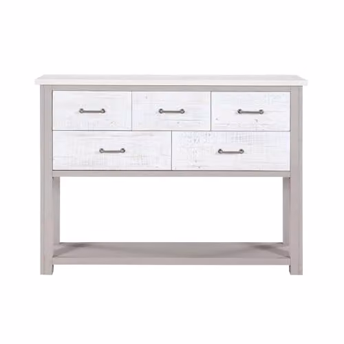 baumhaus Greystone Lacquered Grey Wood and Metal Sideboard/Console Table W/D/H: 134 x 98 x 36 cm