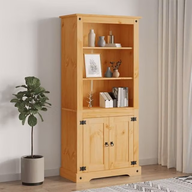 Berkfield Home Corona Range Mexican Pine Cupboard in Brown, W: 80 cm, D: 40 cm, H: 170 cm