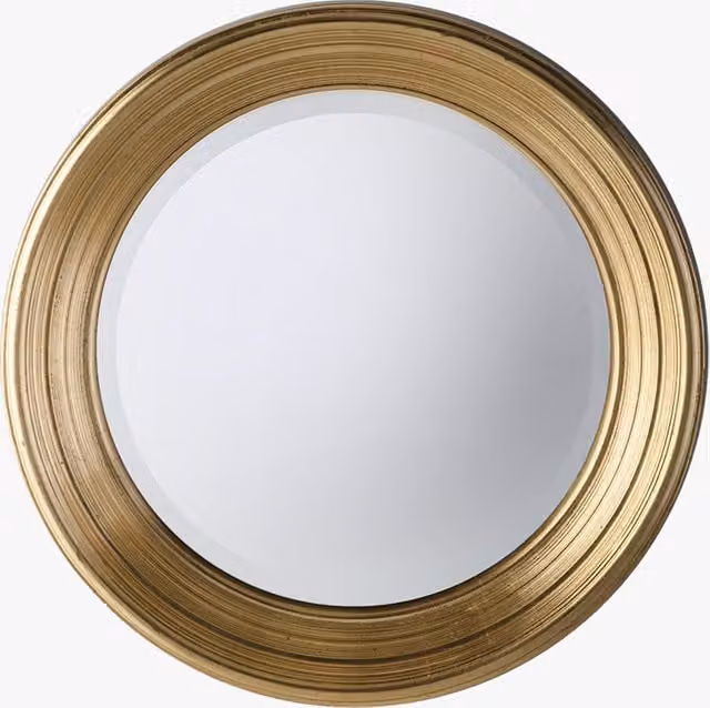 Perch & Parrow Laura Round Golden Wall Mirror