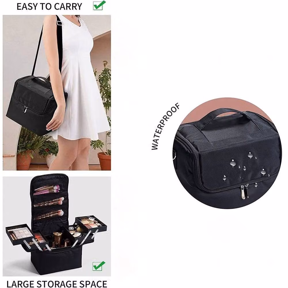 KORVIXA Black Beauty Box Foldable Makeup and Jewellery Organiser, W: 50 cm x D: 50 cm – 4