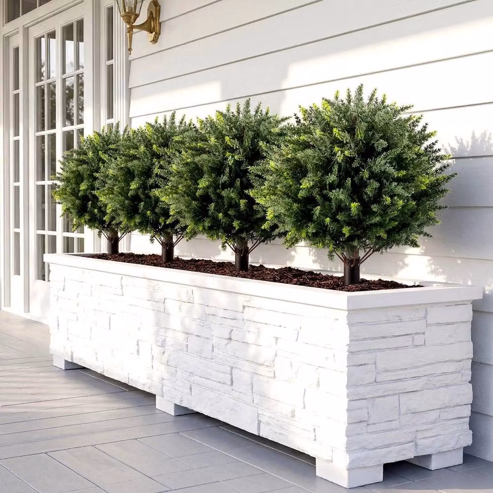 Havendro Set of 2 Green Artificial Cypress Topiary Trees, Height: 70 cm – 3