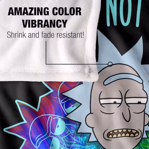 LOGOVISION Rick and Morty School Silky Touch Super Soft Fleece Throw Blanket, Multicolour, W: 127 cm x D: 152.4 cm – 3