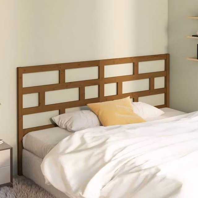 Berkfield Home Beautiful Bed Headboard in Honey Brown Solid Pine Wood, W: 206 cm, D: 4 cm, H: 100 cm – 1