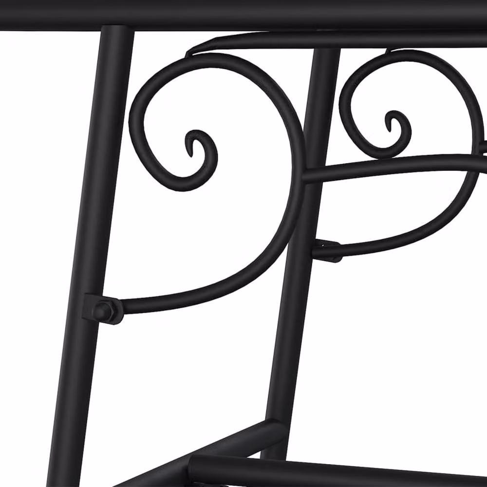 Berkfield Home Tree Bench in Black Matt Steel, W: 110 cm, H: 46 cm, D: 38 cm – 3