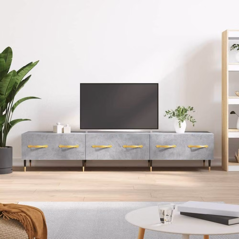 Berkfield Home Industrial TV Cabinet in Concrete Grey, W/D/H: 150 x 36 x 30 cm – 2
