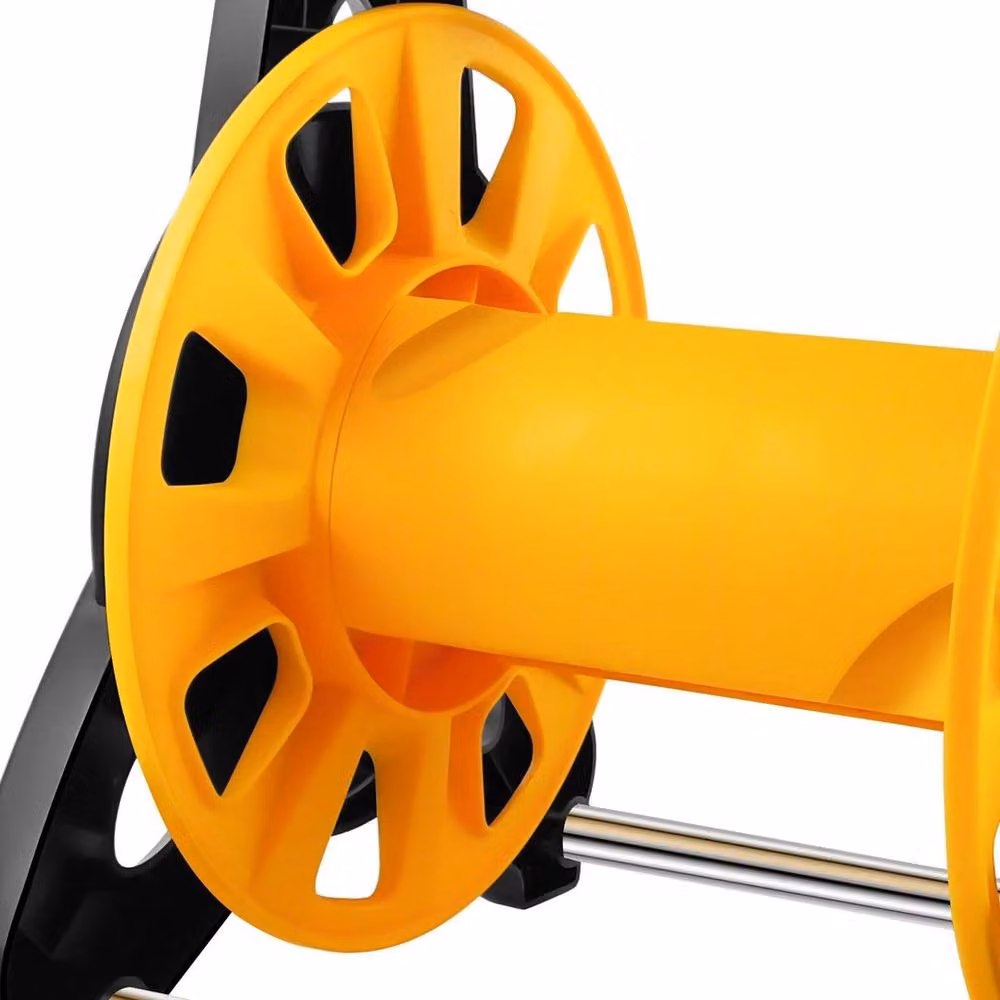 SPETLEK Portable Freestanding Garden Hose Reel Trolley with 30m Hose in Yellow – 4