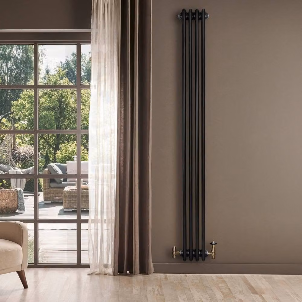 Monstershop Traditional 4 Column Steel Radiator, Black, H x W x D: 180 x 20 x 20 cm – 4