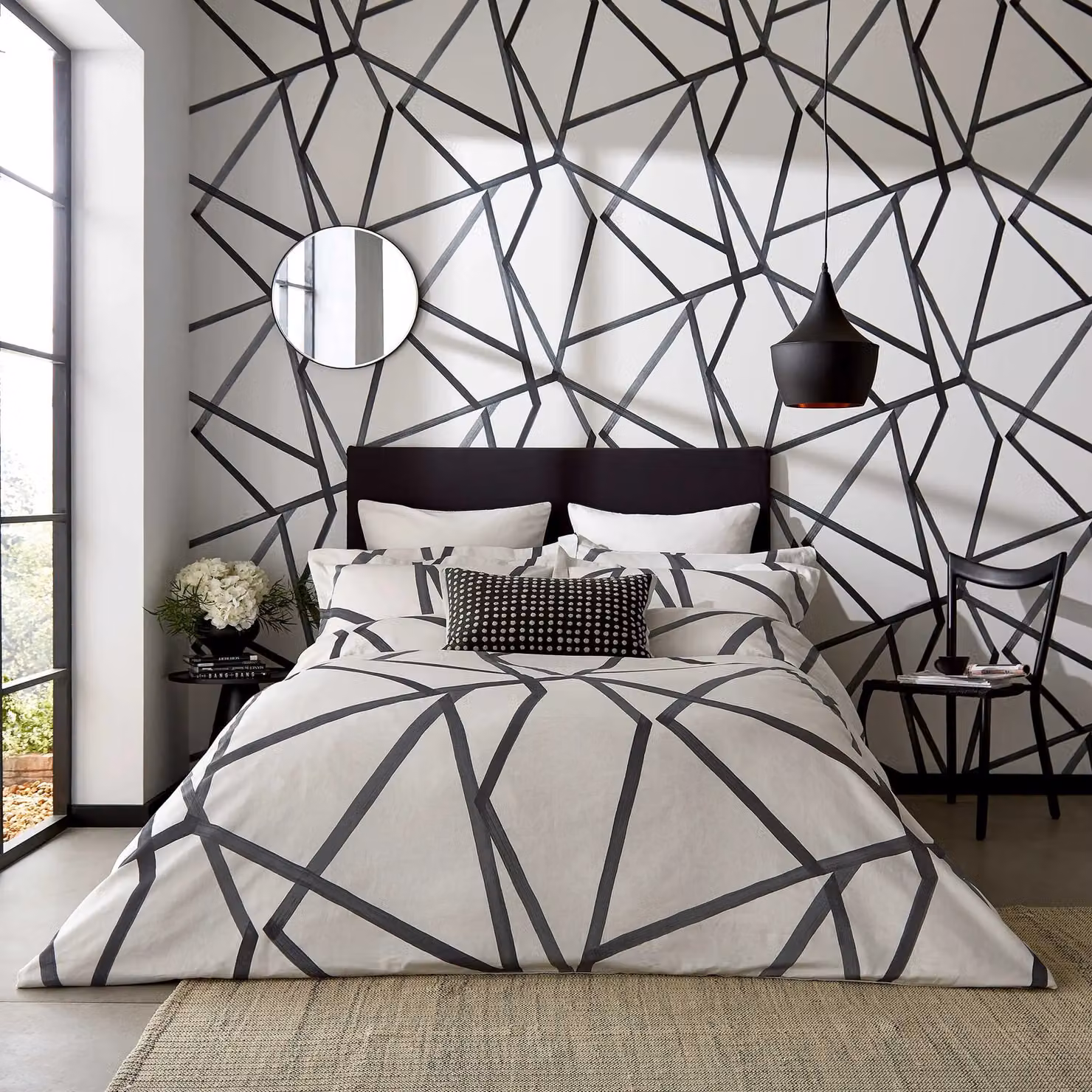 Harlequin Sumi Super Kingsize Duvet Cover and Pillowcase Set, Pearl and Charcoal Grey, W: 200 cm x H: 200 cm – 2