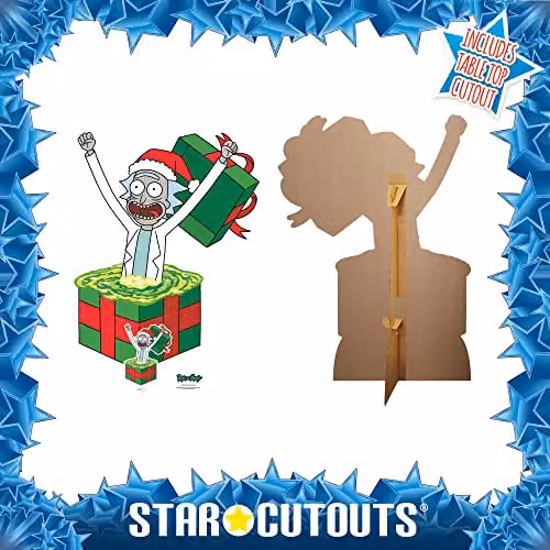 Star Cutouts SC4178 Rick and Morty Rick Christmas Surprise Lifesize Cardboard Cutout, Multicolour Festive Fan Display and Party Decoration – 2