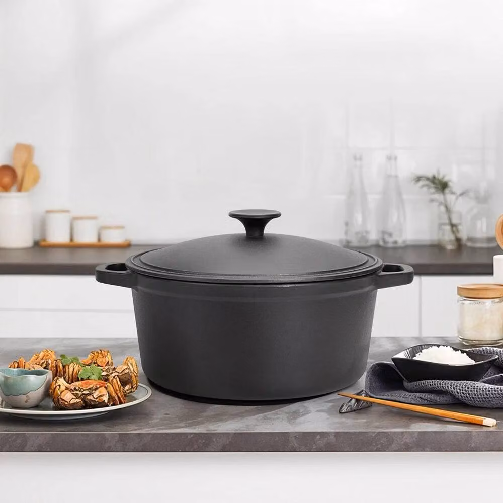 PAWNORA Black Uncoated Cast Iron Casserole Dish, W: 36 cm, H: 13 cm – 3