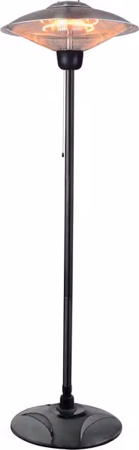 Litecraft Floor Standing Outdoor Radiant Patio Heater in Silver and Black Metal