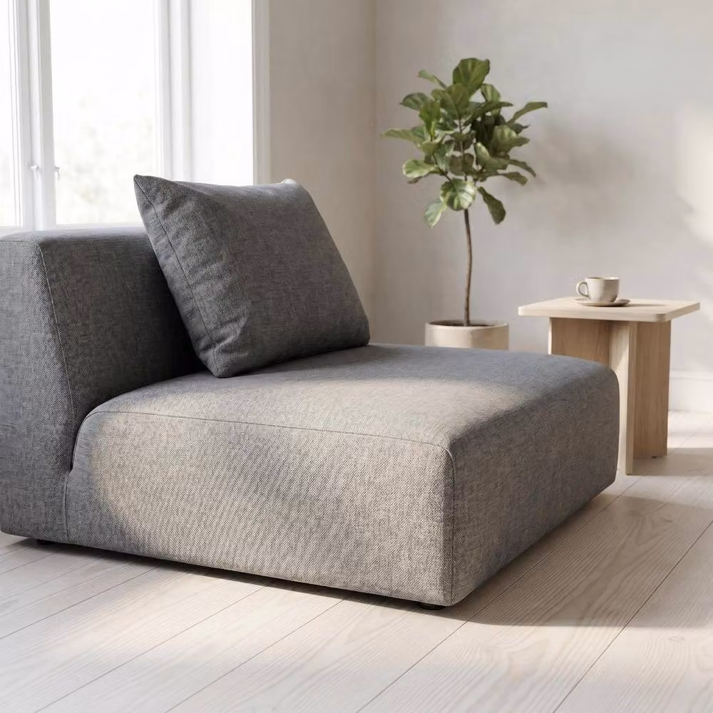 Abakus Direct Tokyo Single Seat in Grey Brushed Tweed Fabric – 4