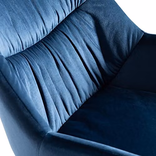 Home Origins Dali Pair of Petrol Blue Velvet Fabric Dining Chairs with Black Metal Legs – 5