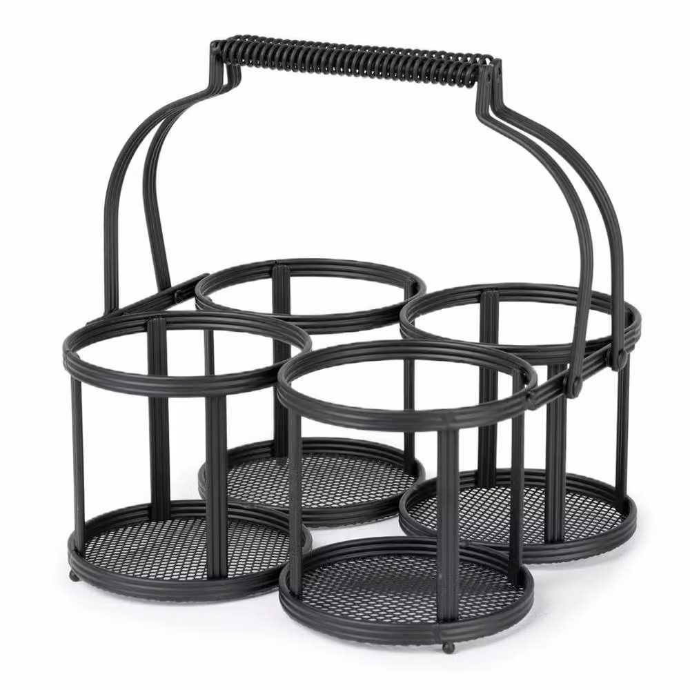 Nordara Black Metal 4 Milk Bottle Holder and Doorstep Storage Rack Caddy – 3
