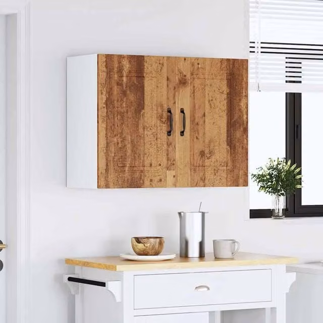 Berkfield Home Kalmar Kitchen Wall Cabinet in Old Wood Brown – 1