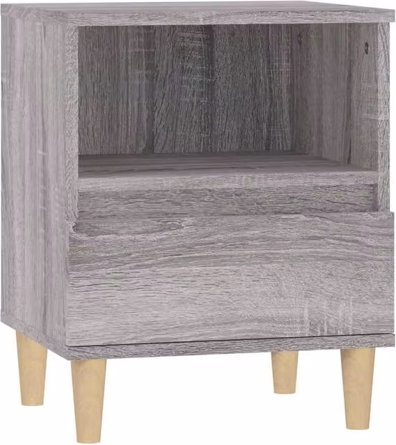 Berkfield Home Bedside Cabinet in Grey Sonoma, W/D/H: 40 x 35 x 50 cm