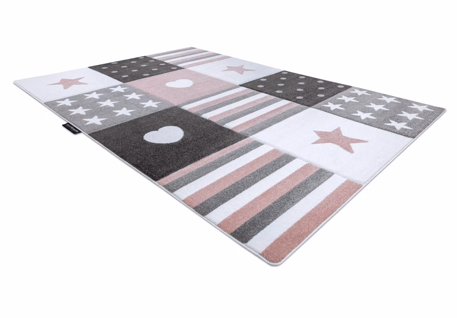 RugsX Petit Patchwork Pink Rectangular Rug for Children's Rooms, W: 160 cm, D: 220 cm – 3