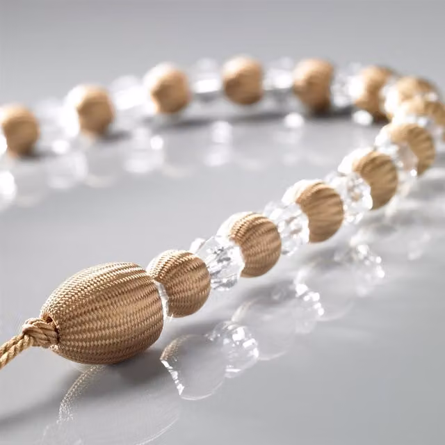 Alan Symonds Earle Luxury Living Beaded Curtain Tieback Pair in Beige – 2