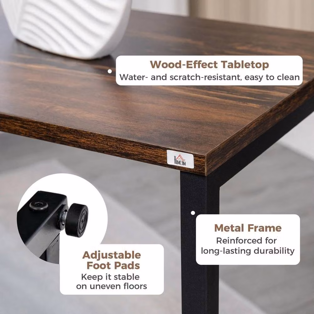 EONLION C Shaped Side Tables with Nested Tops in Brown and Black – 5