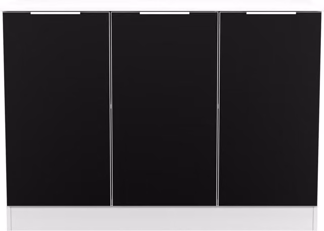 Ready Assembled 2 U Dover 3 Door Sideboard in Matt Black