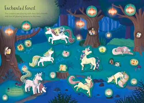 Usborne Sparkly Unicorns Sticker Book in Multicolour – 3