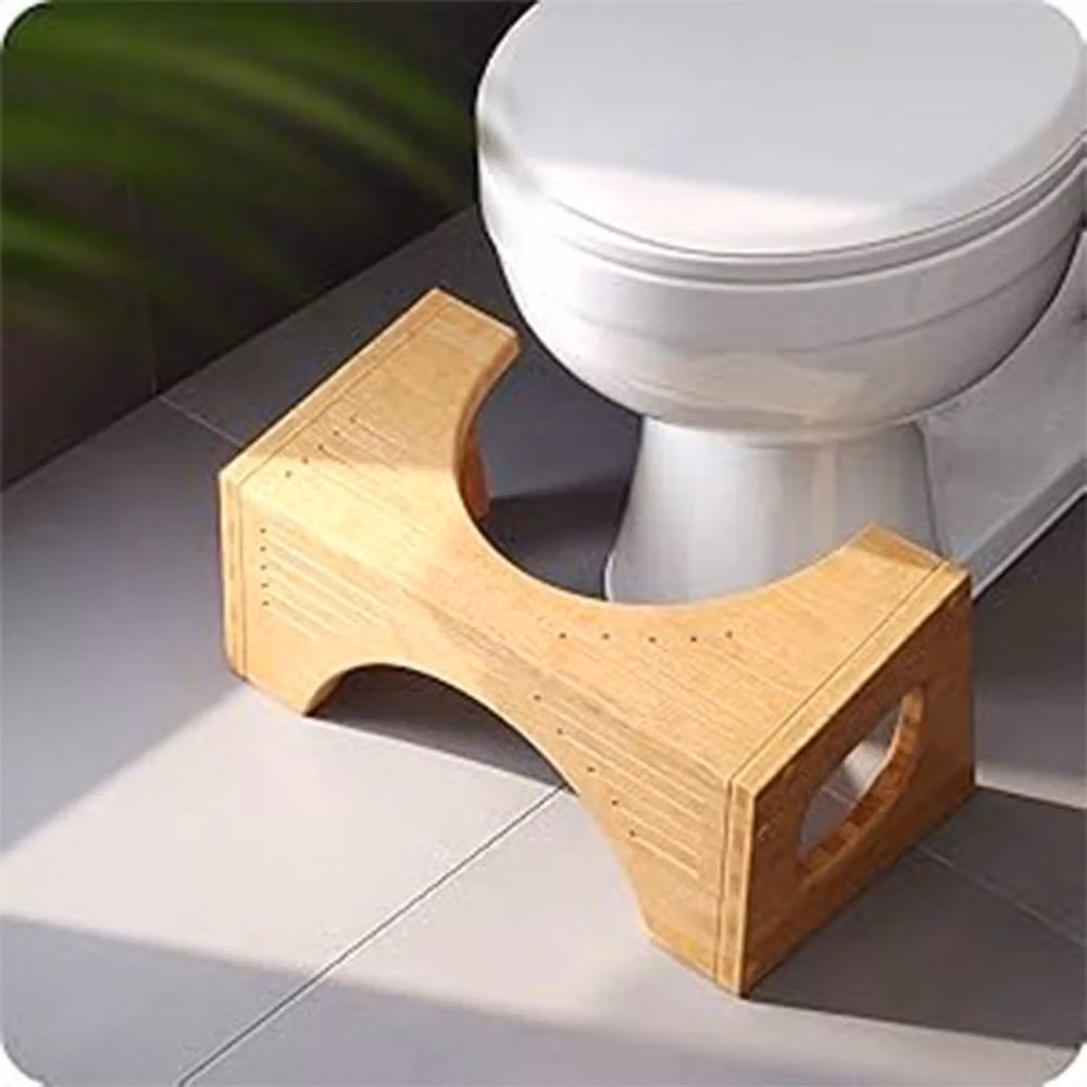 PAWNORA Bamboo Toilet Stool in Natural Brown and Beige – 3