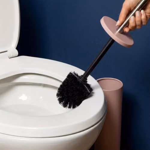 Harbour Housewares Matte Pink Stainless Steel Toilet Brush and Holder Set – 5