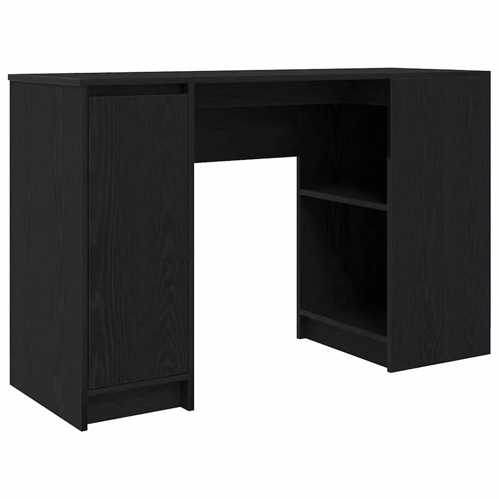 Berkfield Black Oak Secretary Desk with Enclosed Cabinet, W/D/H: 120 x 42 x 76 cm – 2