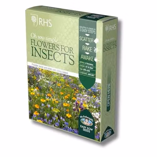 Mr Fothergill's RHS Flowers for Insects Wildflower Seed Mix, 8 Varieties, Multicolour