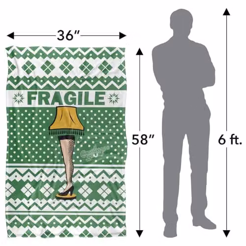 LOGOVISION A Christmas Story Fragile Super Soft Silky Feel Fleece Blanket, Multicolour, 91.44 x 147.32 cm – 3