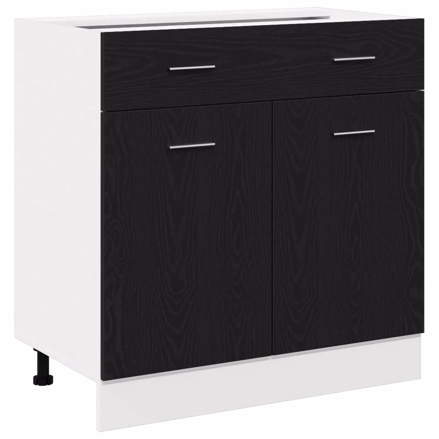 Berkfield Home Black Oak Cabinet with Drawer, W: 80 cm, D: 46 cm, H: 81.5 cm – 2