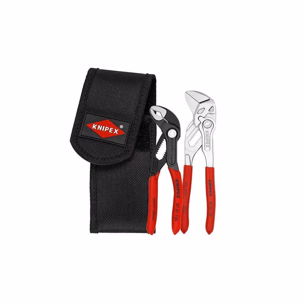 Knipex 2 Piece Red Mini Water Pump Plier Set in Chrome Vanadium Steel – 2