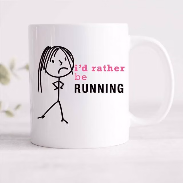 60 Second Makeover Women's I'd Rather Be Running Ceramic Mug in White