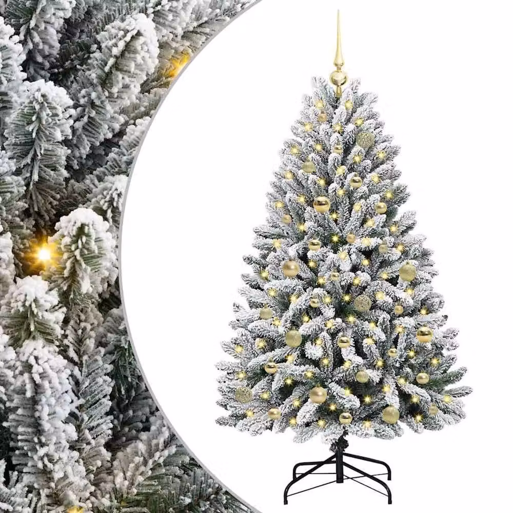 Berkfield Home Elegant Artificial Christmas Tree in Green and White, Height: 150 cm – 3