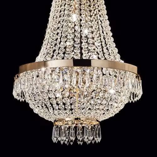 Netlighting Caesar 9 Light Crystal Chandelier in Gold Finish with G9 Bulbs – 2