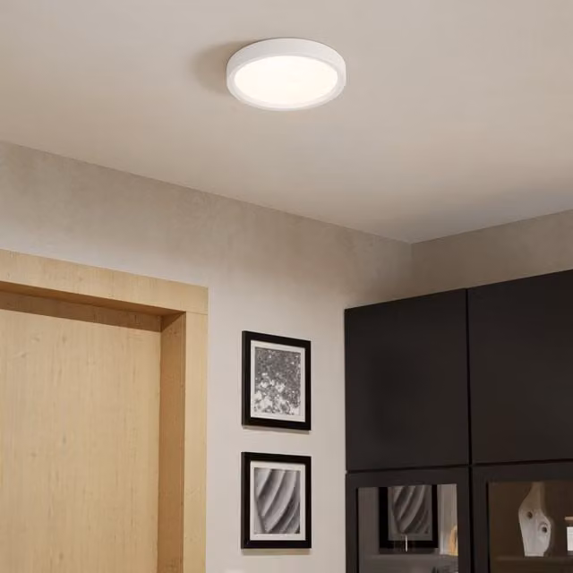 Eglo Essentials Idun-E Eco Friendly Minimalist Round Ceiling Light - White