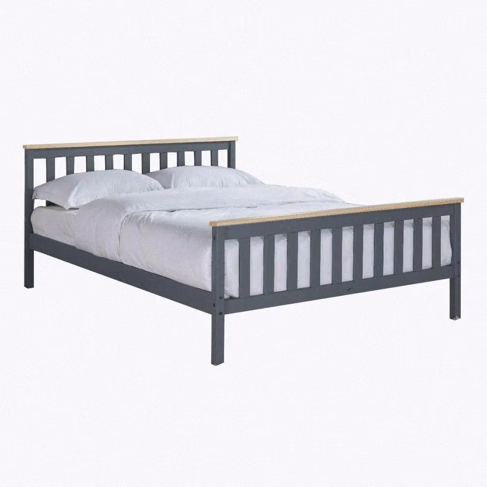 Home Detail Hampton Double Bed in Grey Lacquered Solid Pine, 140 x 200 cm – 2