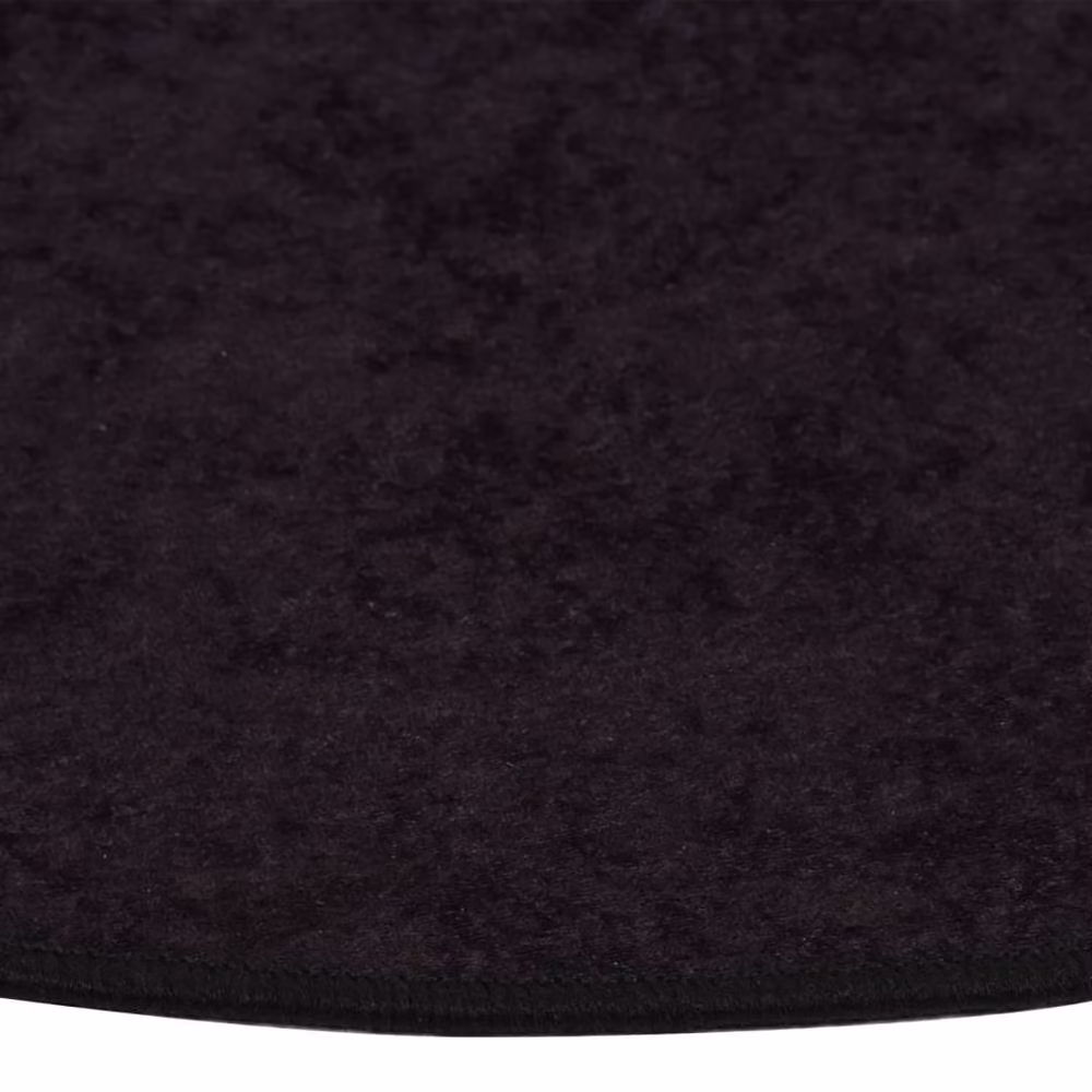 Berkfield Home Washable Round Anti Slip Rug in Anthracite and Black, Diameter: 100 cm – 2
