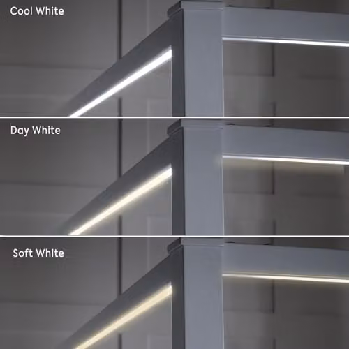 X-Rocker FERN White Metal Four Poster Canopy Bed Frame with Dimmable LED Lighting, Single 3ft, W/D/H: 90 x 190 x 183 cm