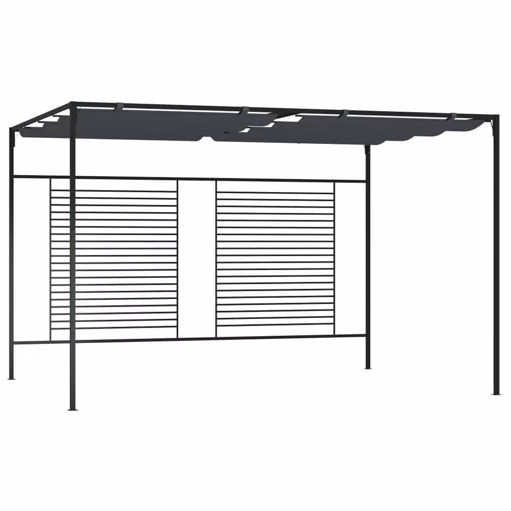 Berkfield Home Gazebo with Retractable Roof in Anthracite and Black, W/D/H: 4 x 3 x 2.3 m
