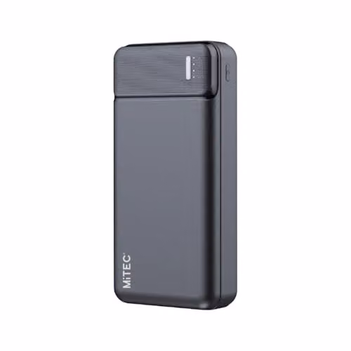 MiTEC MiPOWER 20,000 mAh Portable Power Bank with PD Fast Charge and Multiple USB Ports, Black
