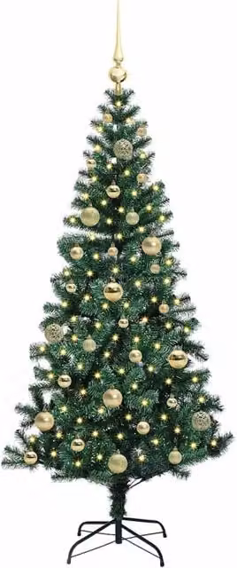 Berkfield Home Elegant Pre-lit Artificial Christmas Tree in Green, Height: 150 cm