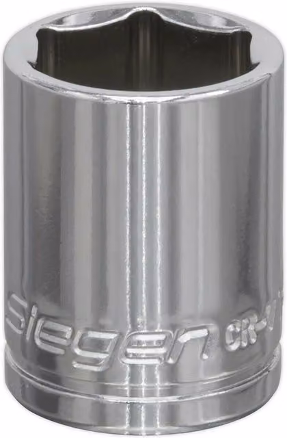 Loops 16mm Chrome Plated Carbon Steel Drive Socket with 3/8 inch Square Drive in Silver
