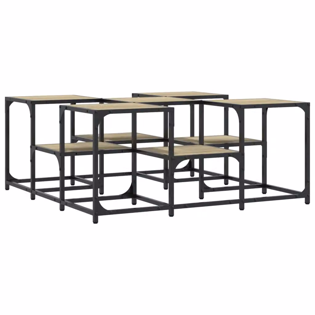 Berkfield Home Sonoma Oak Coffee Table, Brown, W/D/H: 91 x 91 x 40 cm – 2
