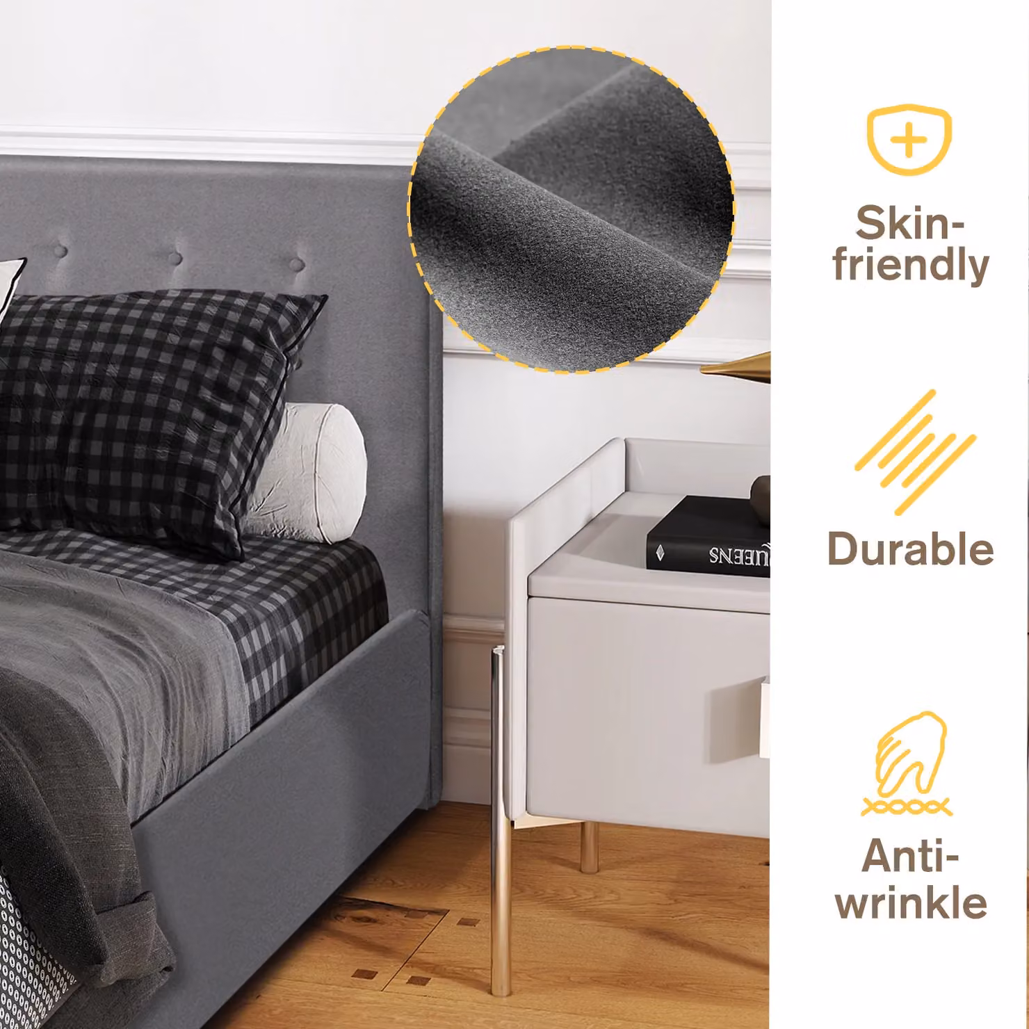 Comfy Living Ltd Grey Fabric Upholstered Ottoman Storage Gaslift Bedframe, W/D/H: 180 x 200 cm – 5
