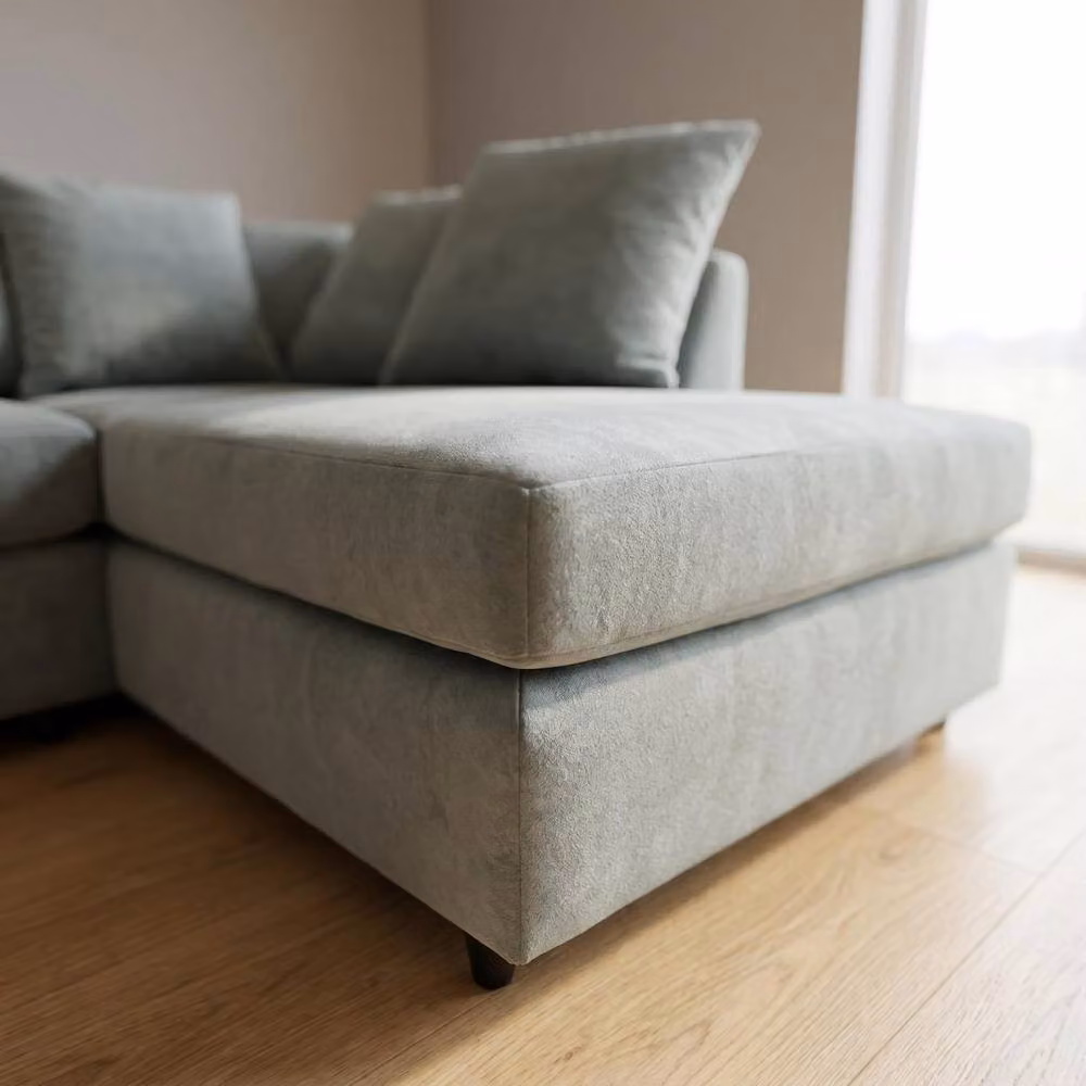 Abakus Direct Harriet Boucle Fabric Right Facing Corner Sofa with Chaise and Scatter Cushions in Light Grey – 2
